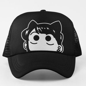 NEW Komi Can’t Communicate Cat Chibi Peeker Foam Trucker Mesh Snapback Hat BLACK